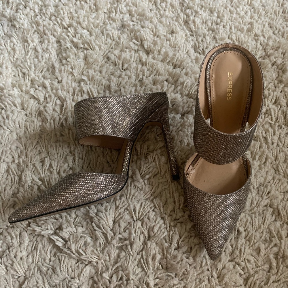 Express glitter pointy toe stiletto